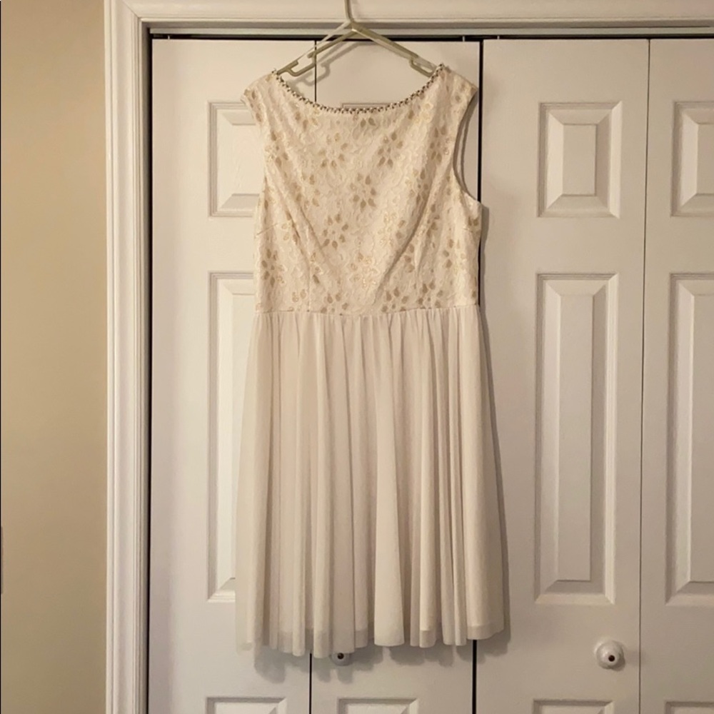 Ivory and Gold Cocktail Dress